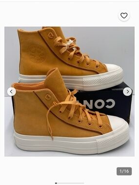 Converse High Top Platform Sneakers - Mustard Yellow